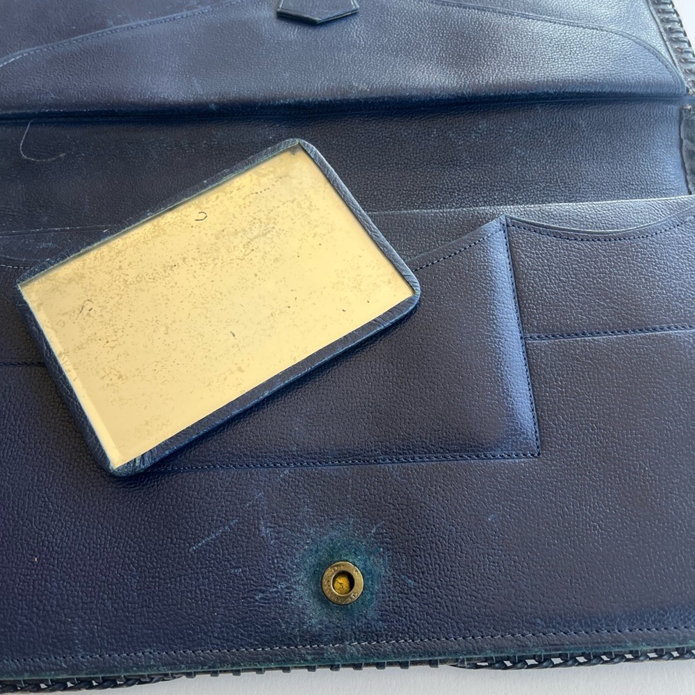 Leather Tooled Wallet Clutch in Brown - Picture 5 of 6